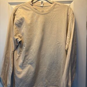 Men's Cream Long Sleeve Shirt Los Angeles apparel 6.5 ounce